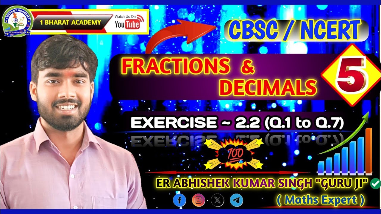 Fractions & Decimals || Ex. - 2.2 || Q.1 to Q.7 || Lecture - 5 || Er Abhishek Kumar Singh 