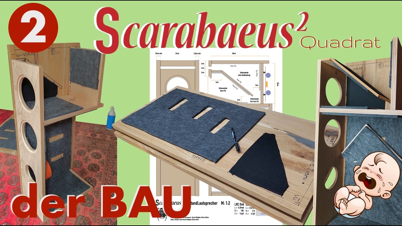 Scarabaeus Quadrat Teil 2:  Der Bau bzw. die Anleitung, Holz mit Filz bed&auml;mmen und verleimen!