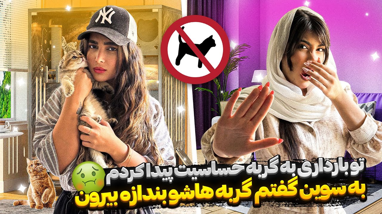 تو بارداری به گربه حساسیت پیدا کردم 😷 به سوین گفتم گربه هاشو بندازه بیرون 😭