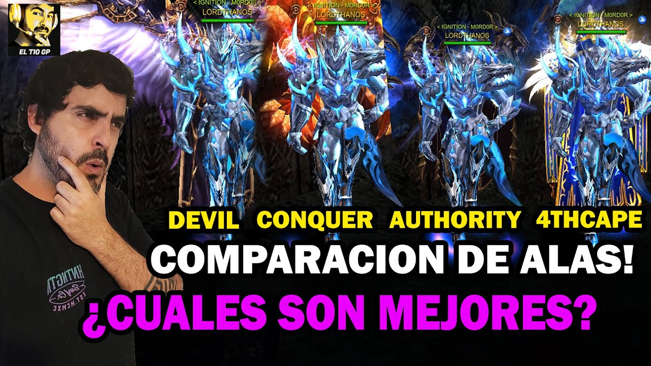 COMPARACION DE ALAS DE EVENTO VS CONQUEROR Y 4TH💯l Mu online S20.1.3