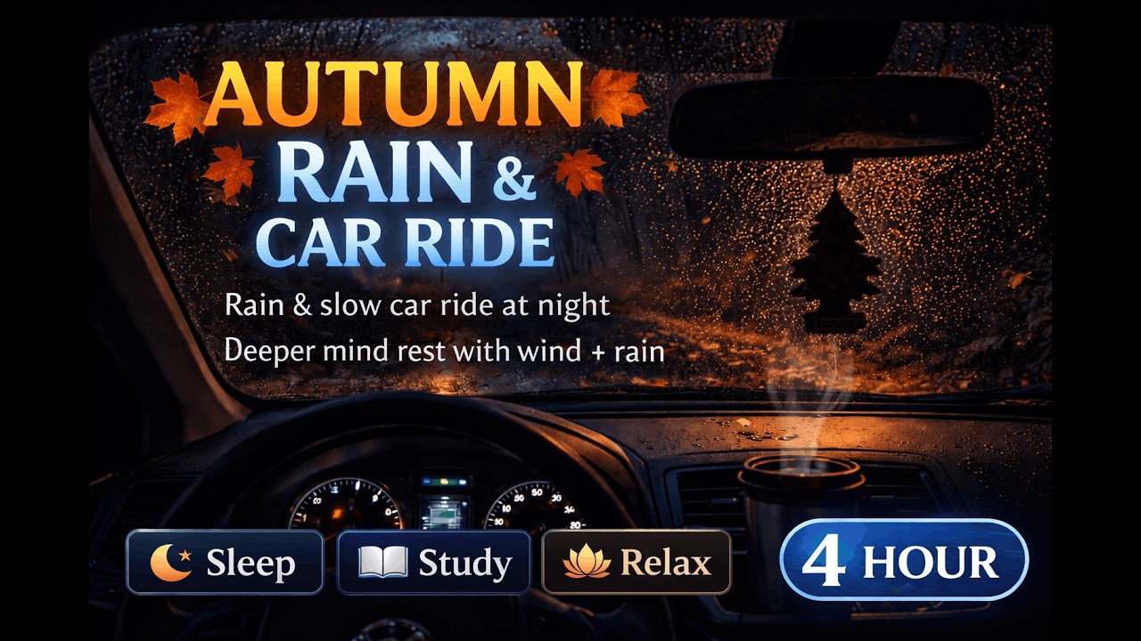 Headlights & Rain: Windy Car Night Ambience for Deep Sleep, Study, and Calm