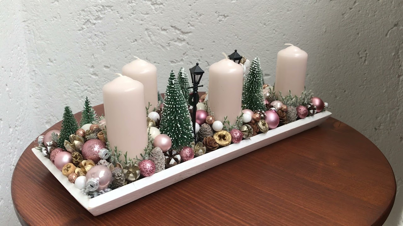 Egérkirály páros adventi tál rózsaszín-arany