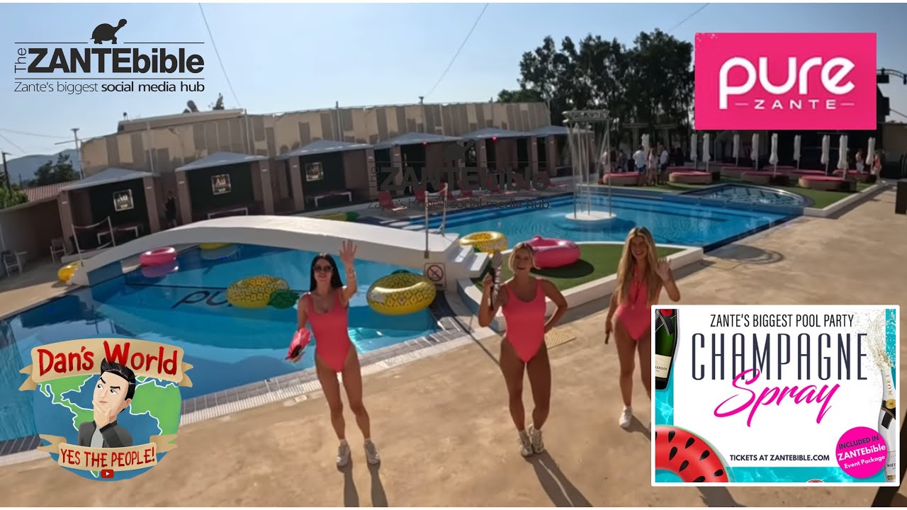 Champagne Spray @ Pure Beach Club Zante