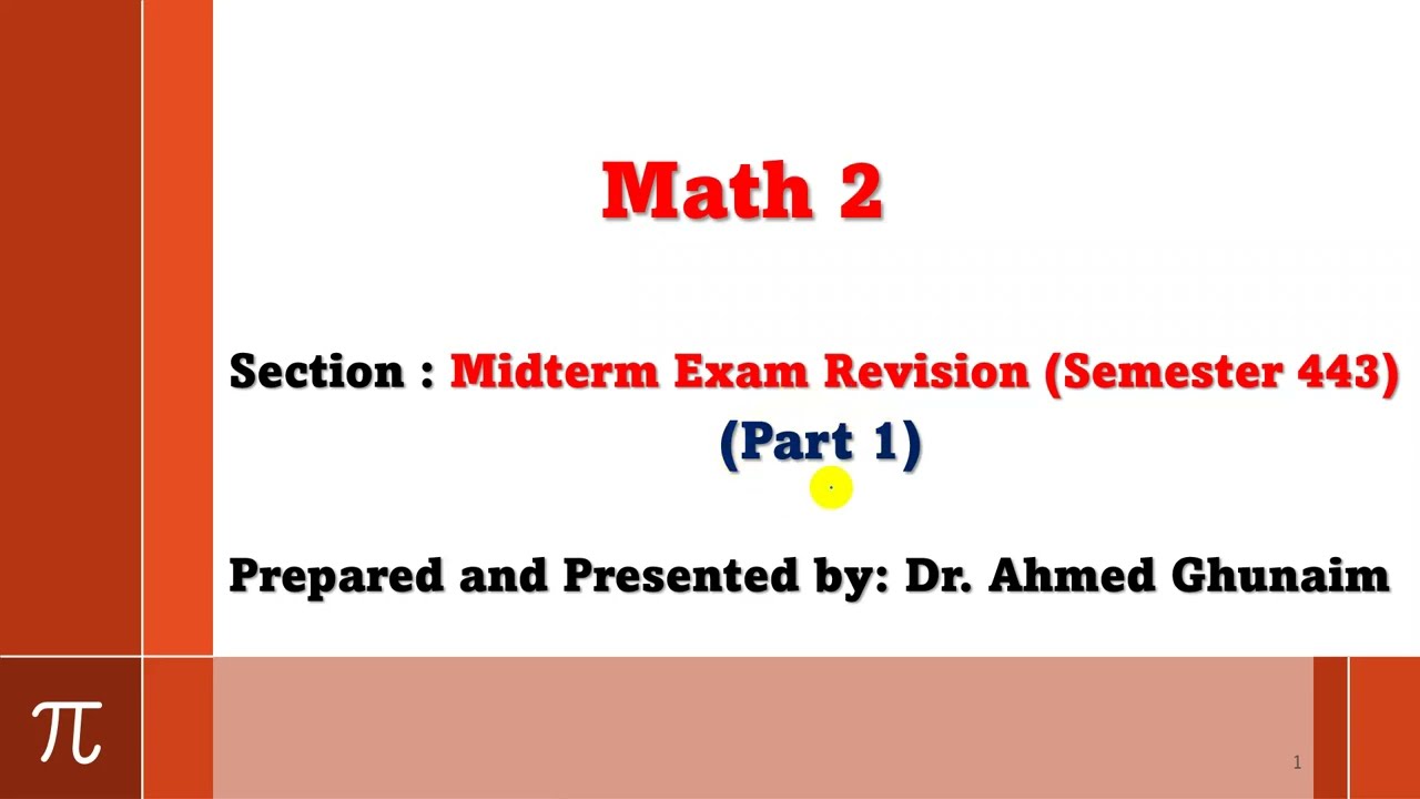 Midterm Revision 443 - Math022 (كلية الجبيل الصناعية)  Part1