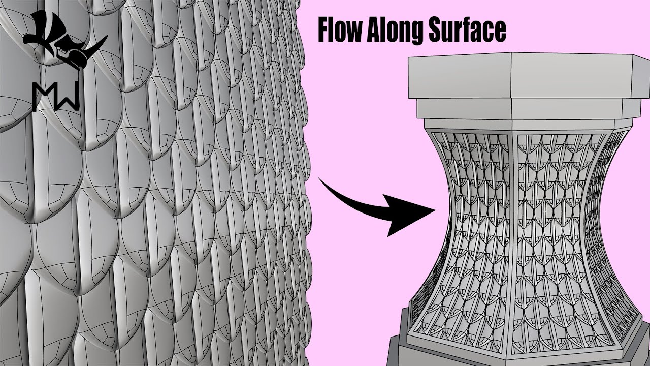 Flow Along Surface | Rhino 7 | Tutorial en español