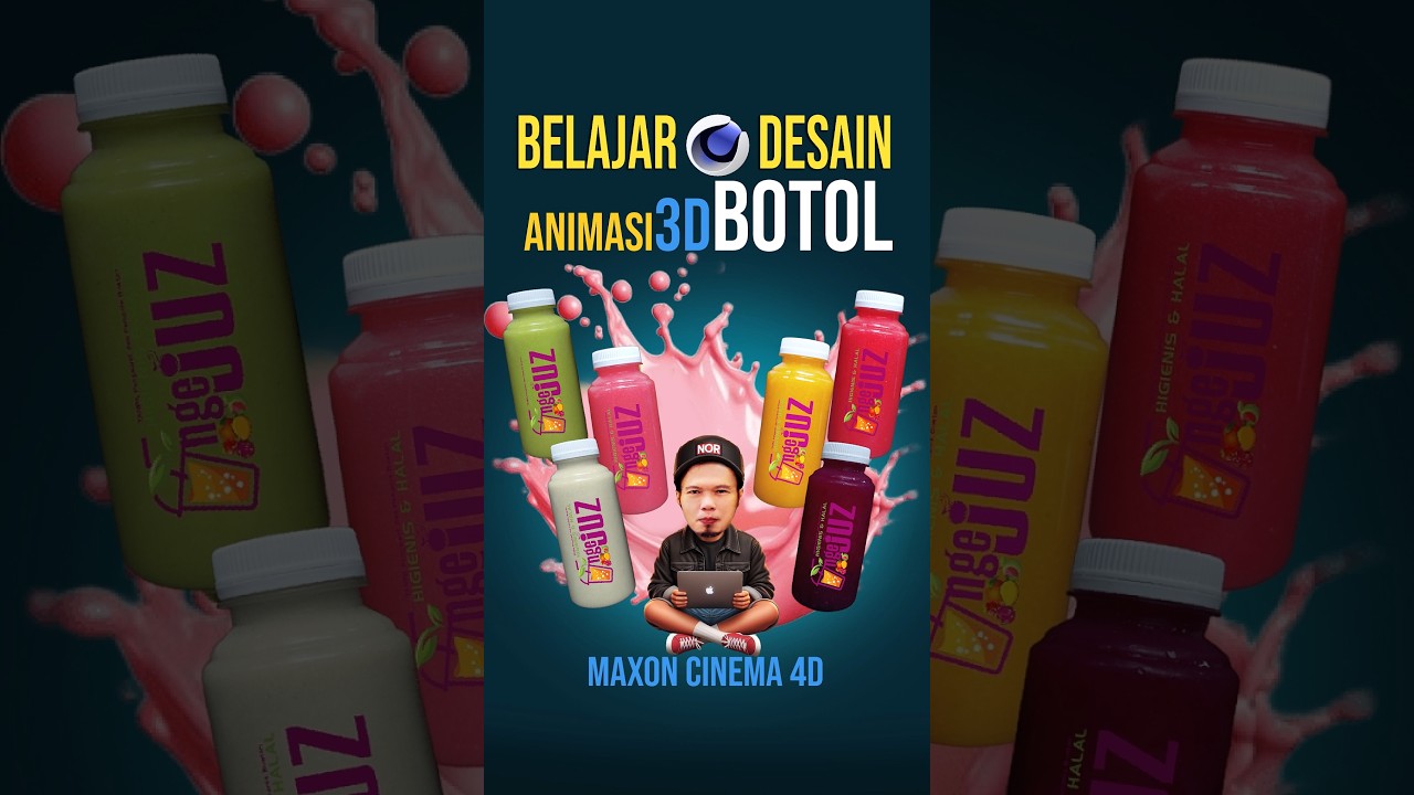 Belajar Desain Animasi 3D Kemasan BOTOL #cinema4dtutorial