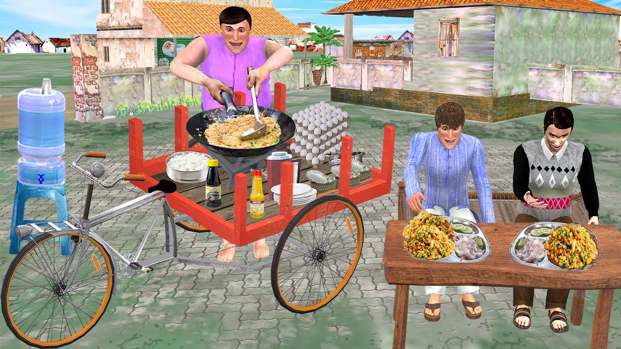 Cycle Fried Rice Wala Indian Street Food Live Cooking Hindi Kahani Hindi Moral Stories Comedy Video