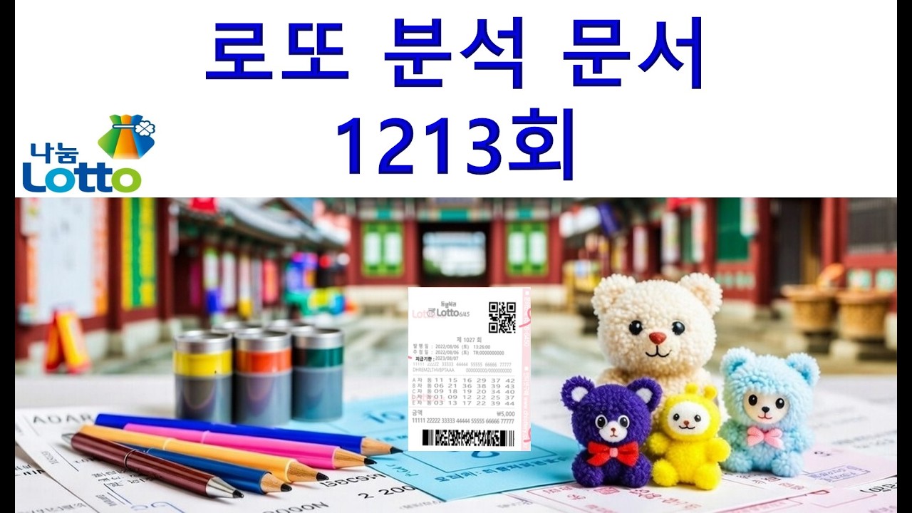 분석문서1213회  #로또1213회 #로또분석 #로또필터 #로또예상번호 #로또명당 #로또당첨번호 #로또1등