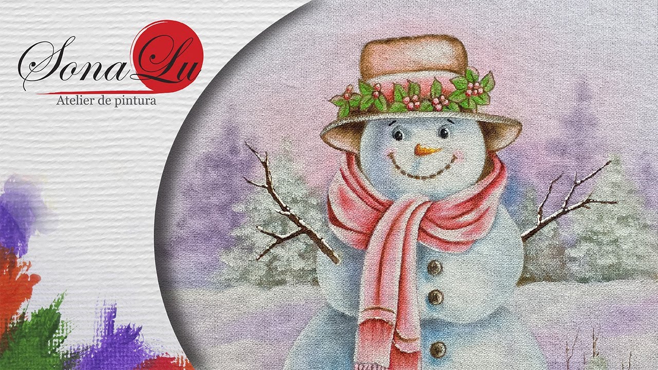 Aula 867   Boneco de Neve com Chapéu em Pano de Prato