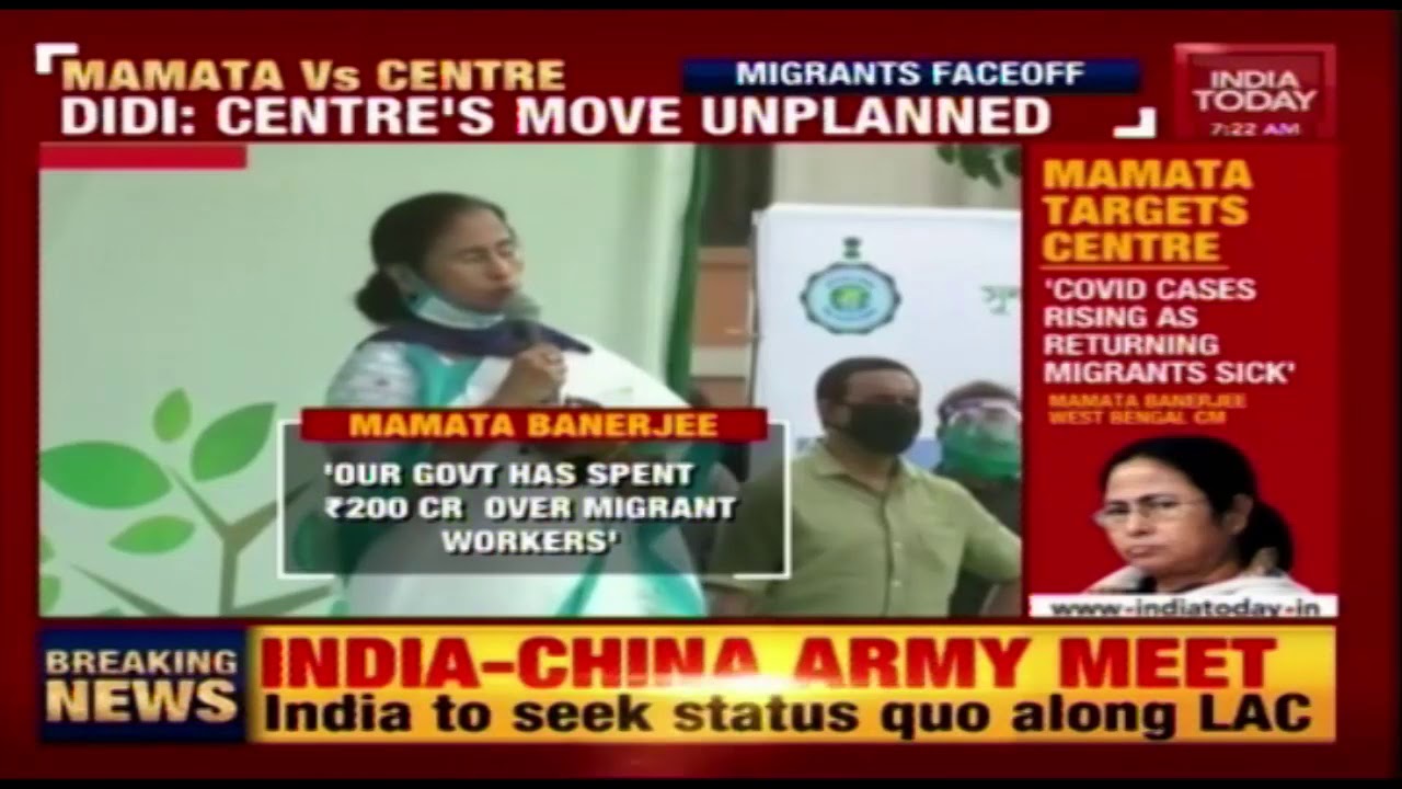Bengal CM, Mamata Banerjee Has once Again Lashed Out On The Centre Over The Migrants Issue