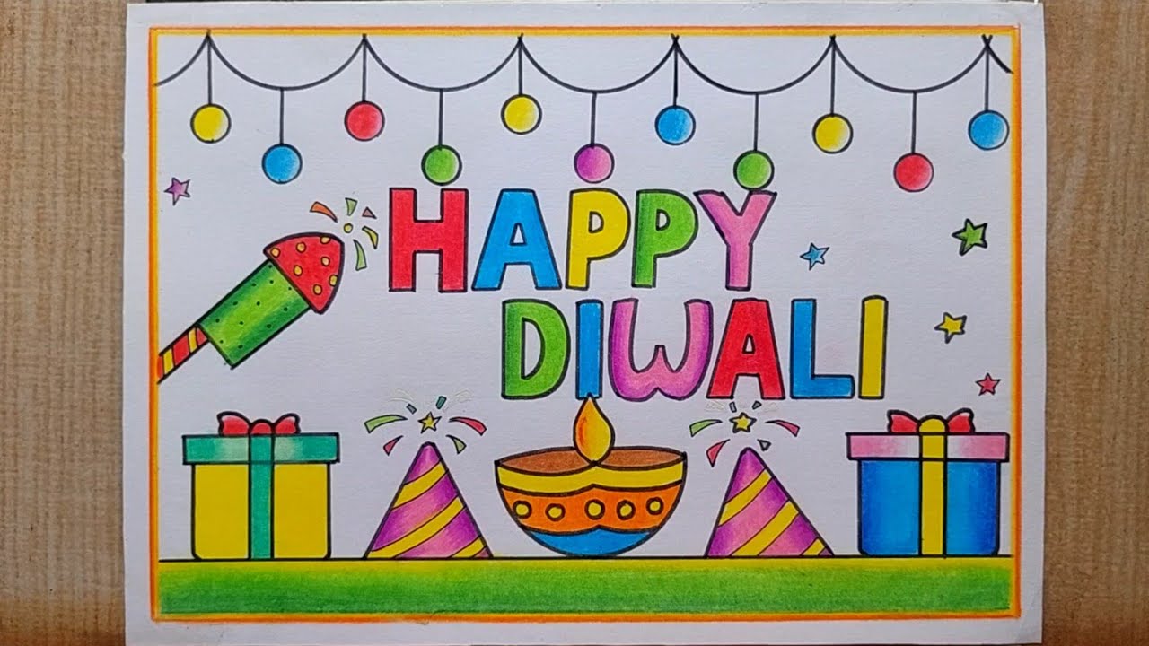 Diwali drawing easy| Diwali Diya drawing| Diwali Festival drawing| Happy Diwali drawing