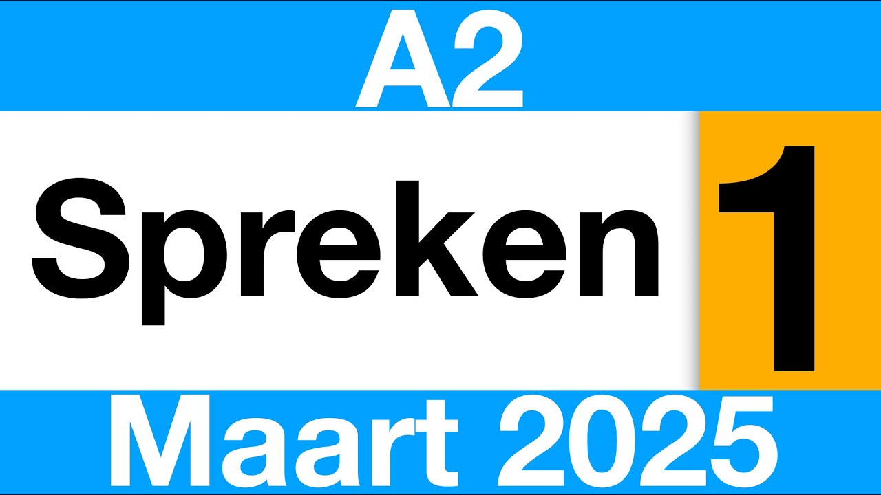 SPREKEN A2 INBURGERING oefenexamen 1 (maart 2025) NT2 #learndutch #holland #inburgeringsexamen