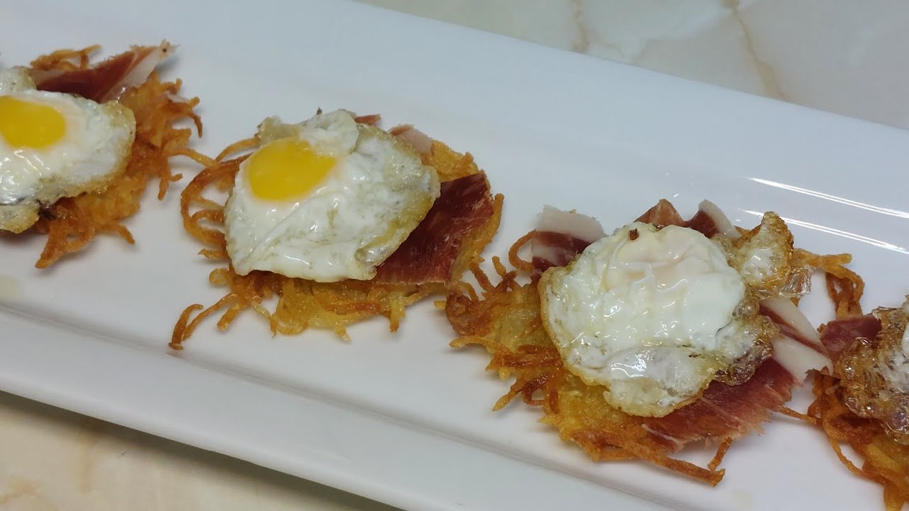 Huevos De Codorniz Con Jamón Serrano Y Patatas
