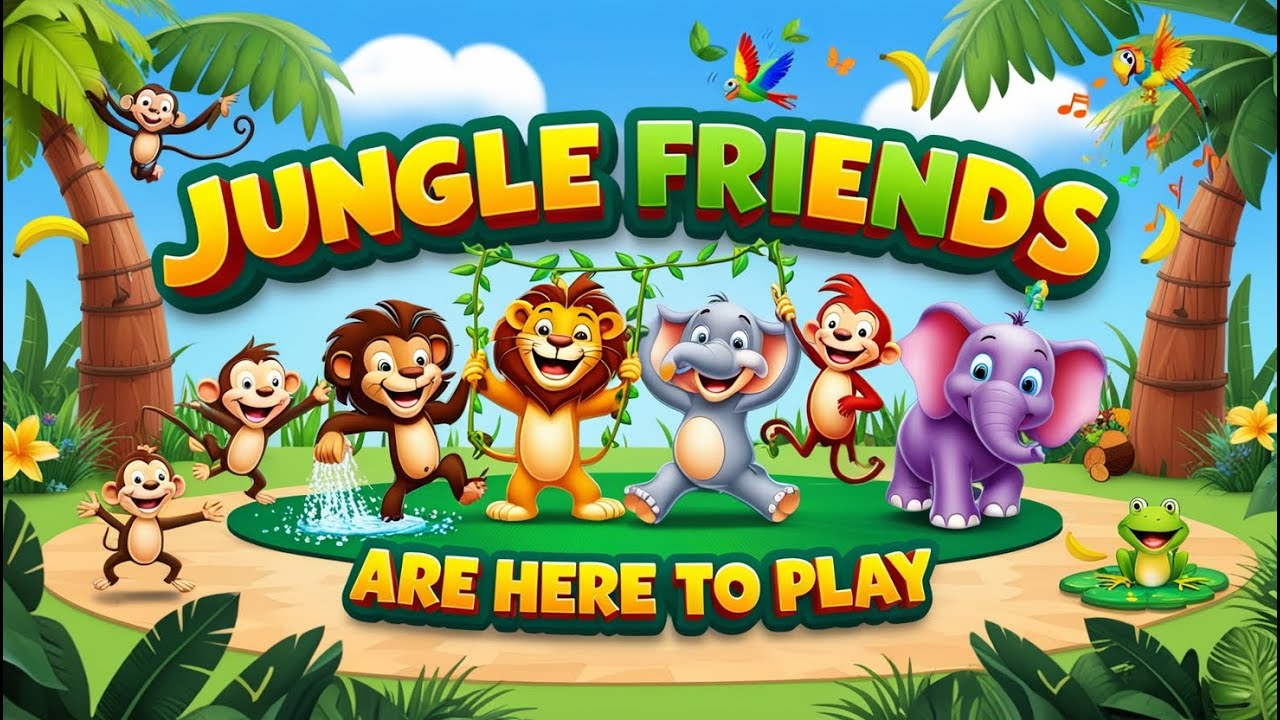 Jungle Friends Are Here to Play | Fun Animal Rhyme for Kids | Little Discoveries #nurseryrhyme