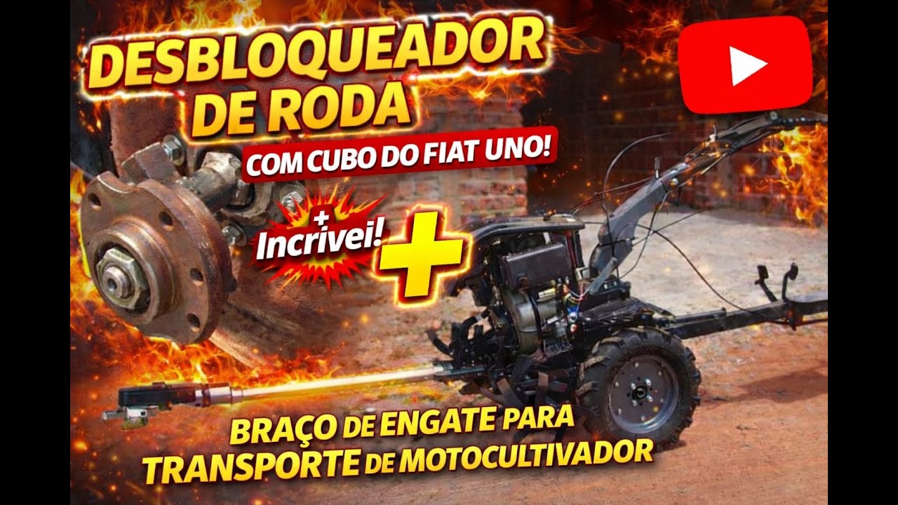 DESBLOQUEADOR DE RODA com Cubo do Fiat Uno + Braço de Engate no Motocultivador!