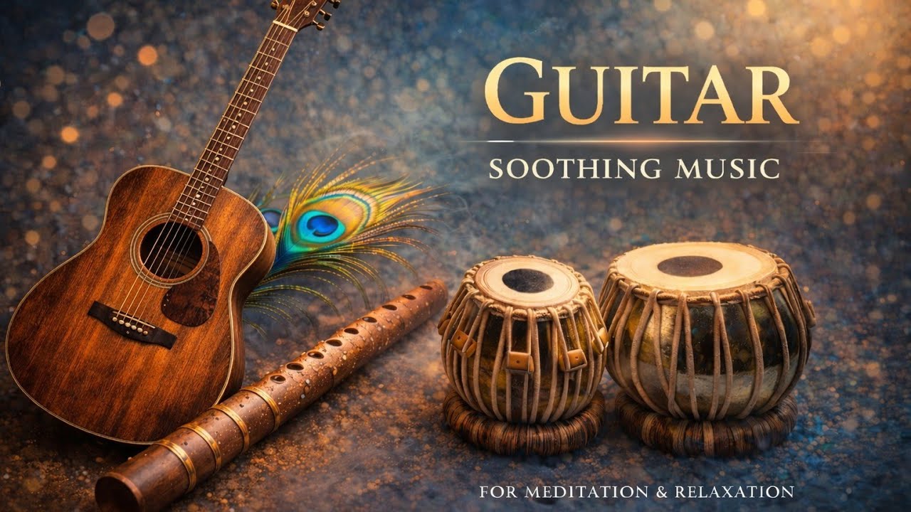 Soothing Guitar Instrumental with Indian Flute | Deep Meditation & Stress Relief Sounds