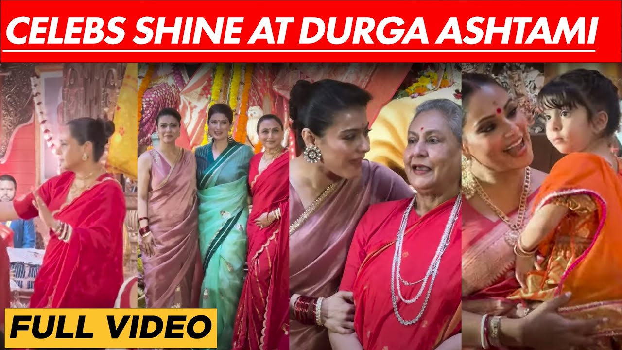 Rani DANCES, Kajol-Twinkle moments, & Bipasha Basu with Family at Ashtami celebrations | UNCUT