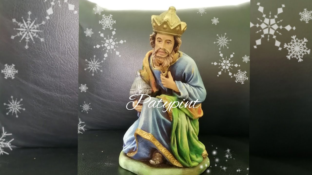 Rey mago pintado pincel seco👩‍🎨💖😁😀yeso