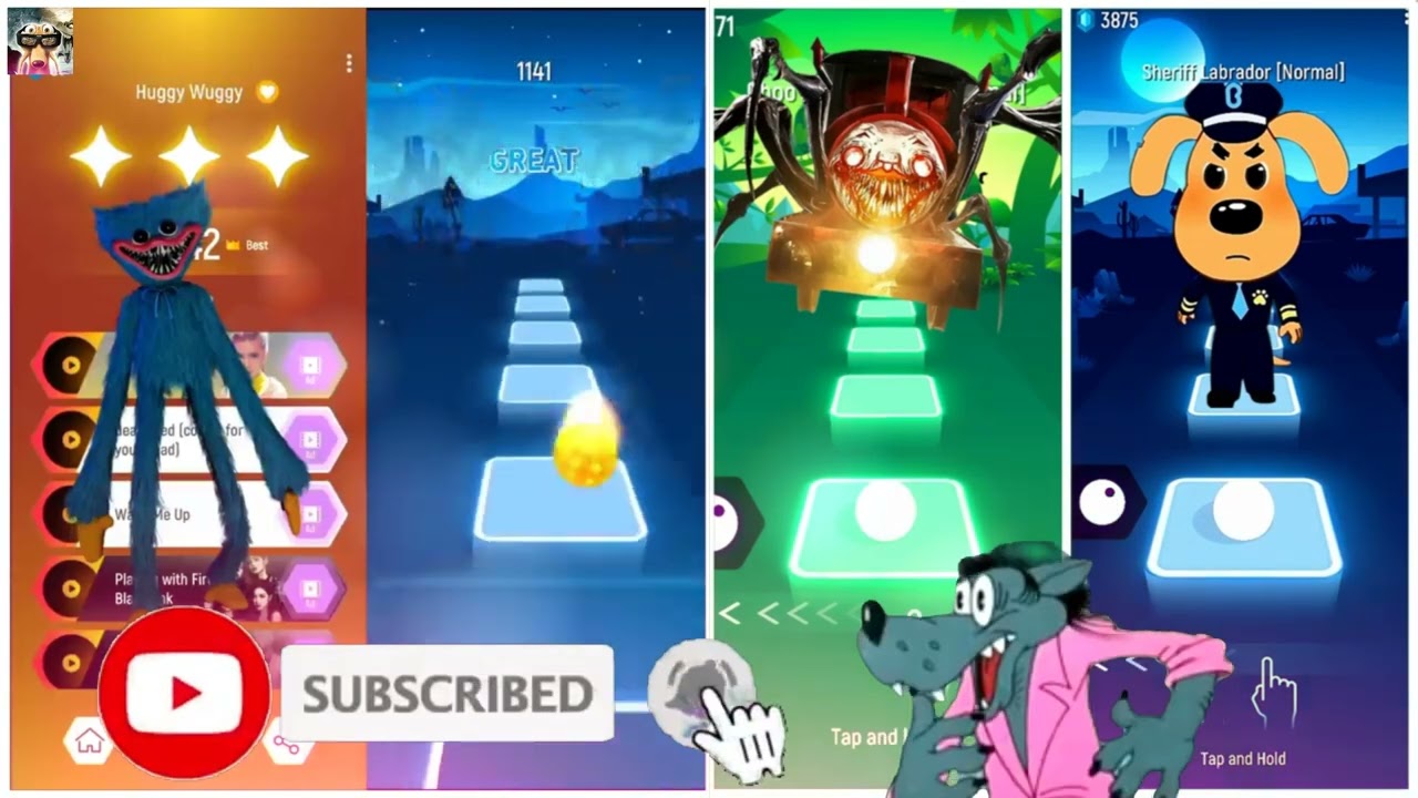 Huggy Wuggy VS Sundrop Moondrop VS Cho Cho Charles VS Sheriff Labrador / Top Music Games
