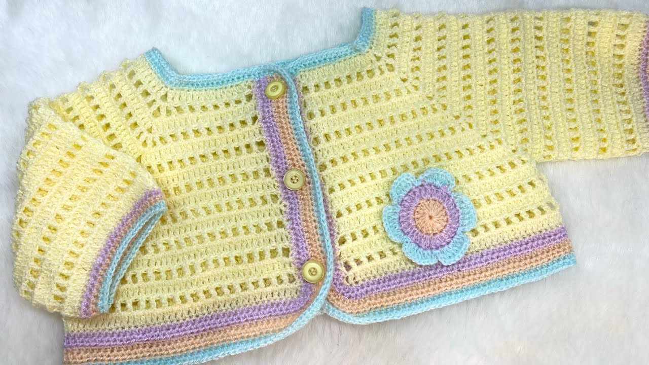 TORERITA SUAVE PRIMAVERA A CROCHET🌷 [bolero tejió a crochet]🍬🌸 talla 12 meses - fácil y rápido