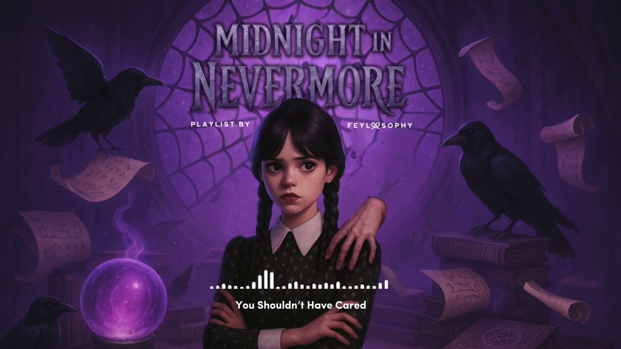 ִ ࣪𖤐 Wednesday Addams Inspired Playlist 🔮 Midnight in Nevermore | Lo-fi Jazz, Dark Academia Playlist