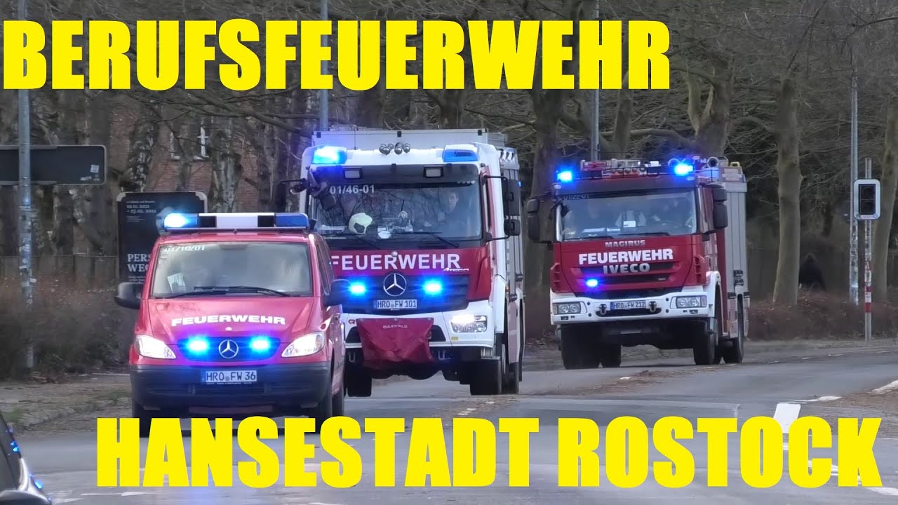 [NEUER ELW A-DIENST SÜD] LÖSCHZUG + ELW B-Dienst u.v.m. BF ROSTOCK #MontisEinsatzfahrten