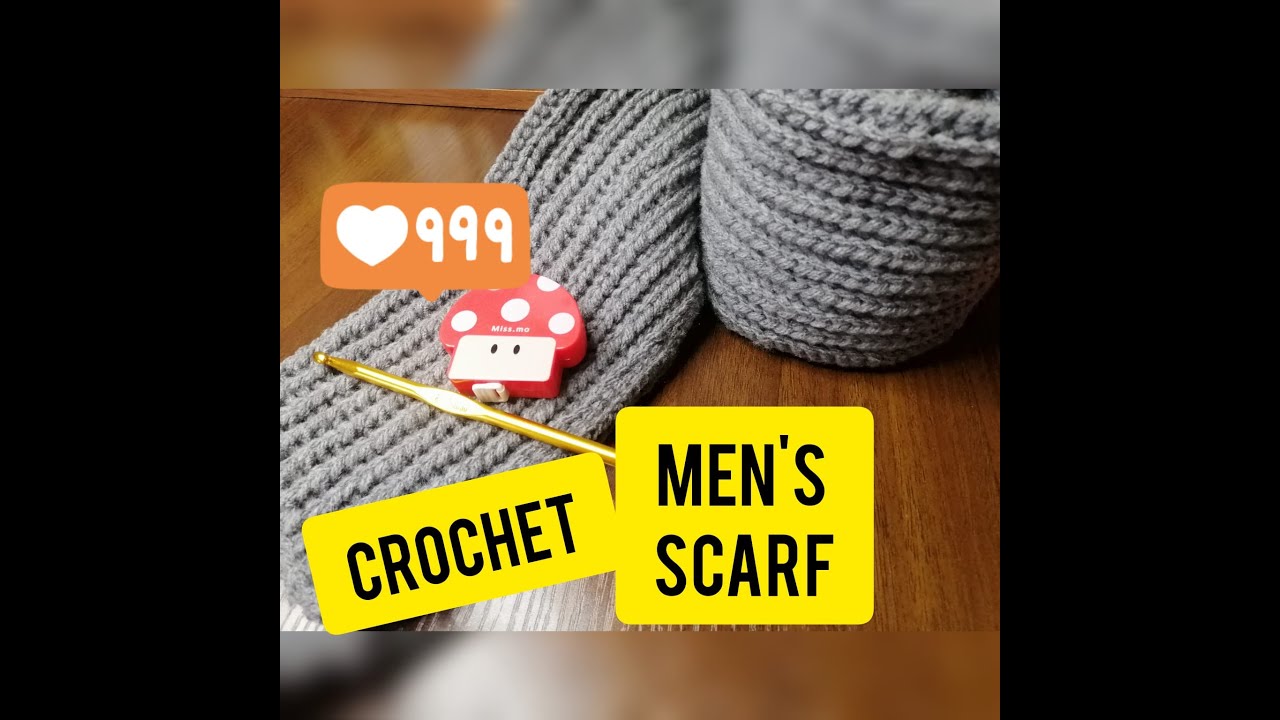 crochet men's scarf easy #crochet #scarf #men #yarneedle_cafe