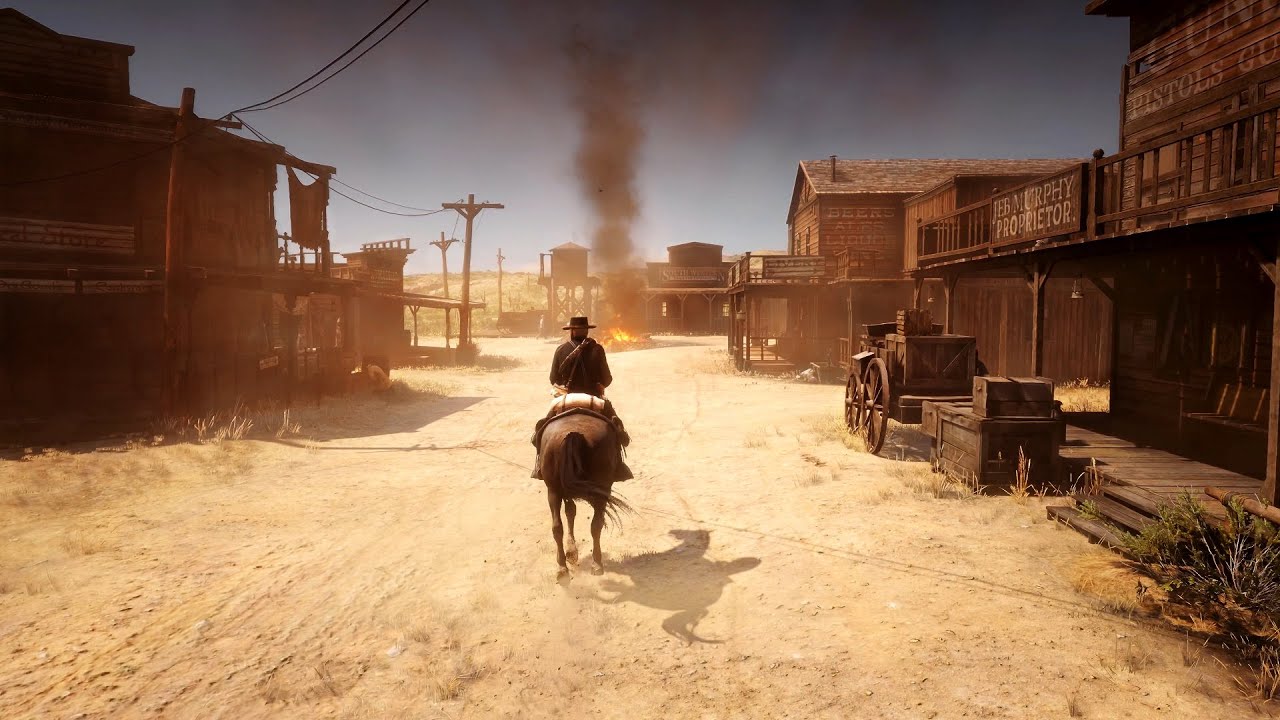 4K Relaxing Realistic Desert Horse Riding Sounds in RDR2