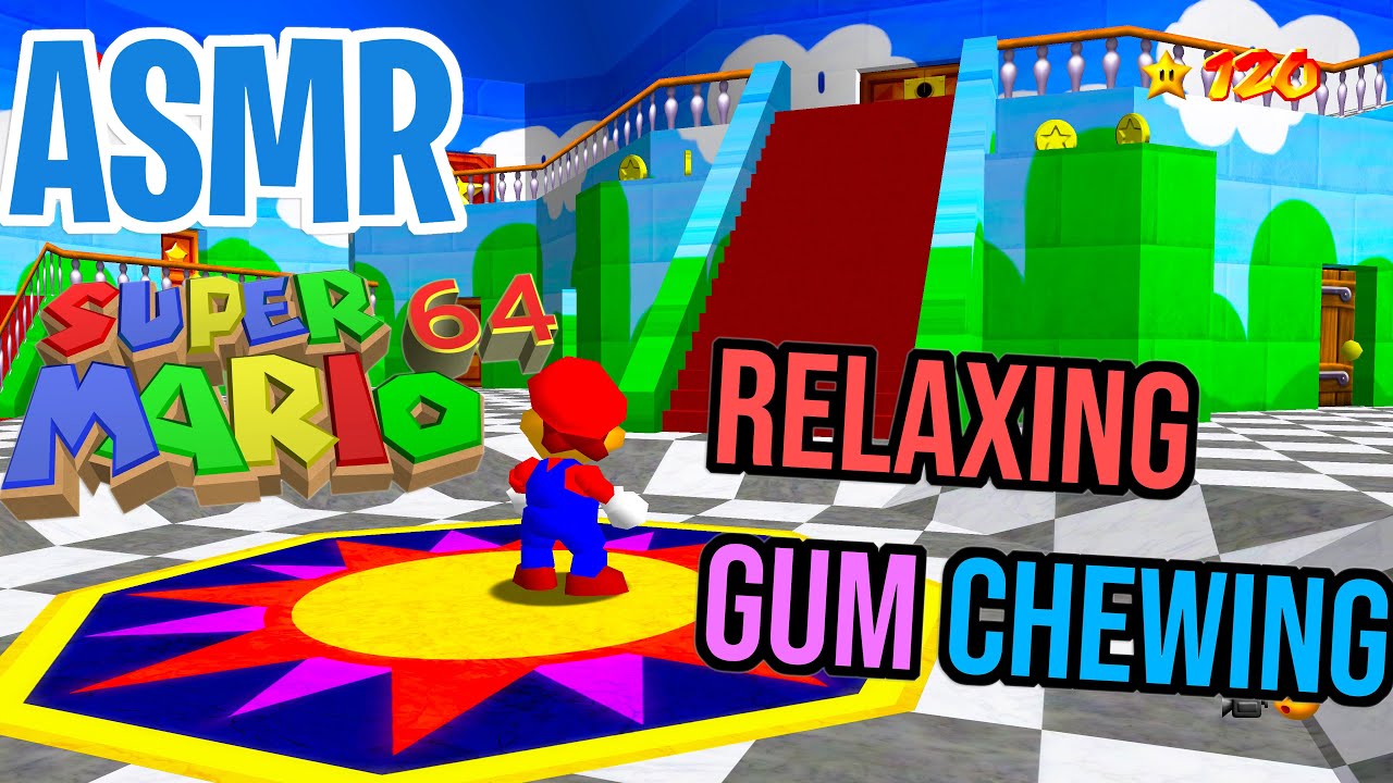 ASMR Gaming 😴 Super Mario 64 Relaxing Gum Chewing 🎮🎧  Nintendo Switch Pro Controller Clicky Sounds 💤