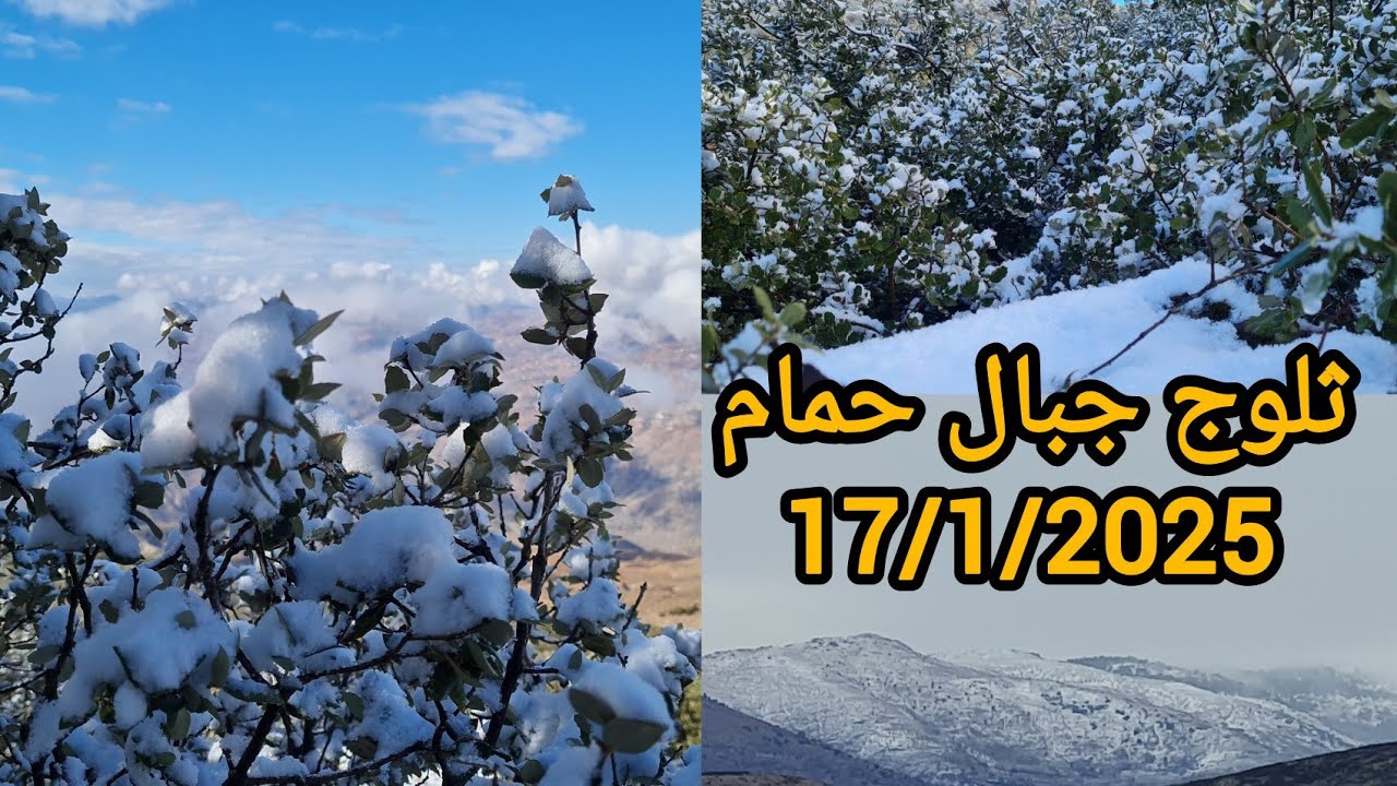 الثلوج 🌨❄ تعود إلى جبال حمام الحمدلله 17/1/2025 مناظر رائعة أيت وياغر إقليم الحسيمة