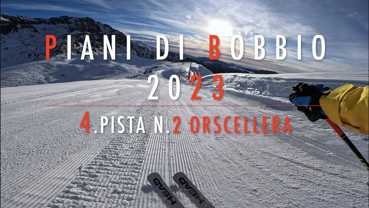 4K 🔴 Piani di Bobbio SKI 🔴 4. Pista n.2 Orscellera (rossa) 🔴 12.1.2023