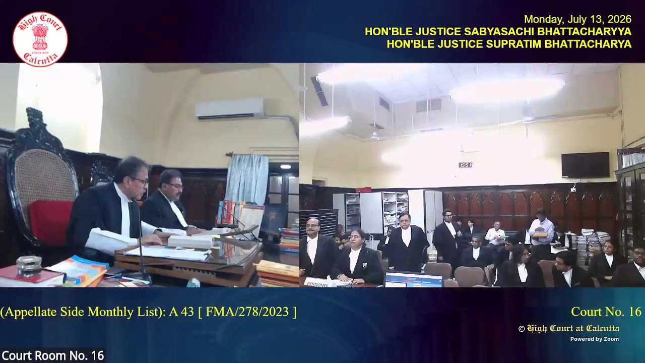 13 July 2026 | Court No. 16 | Live Streaming of the Court proceedings.
