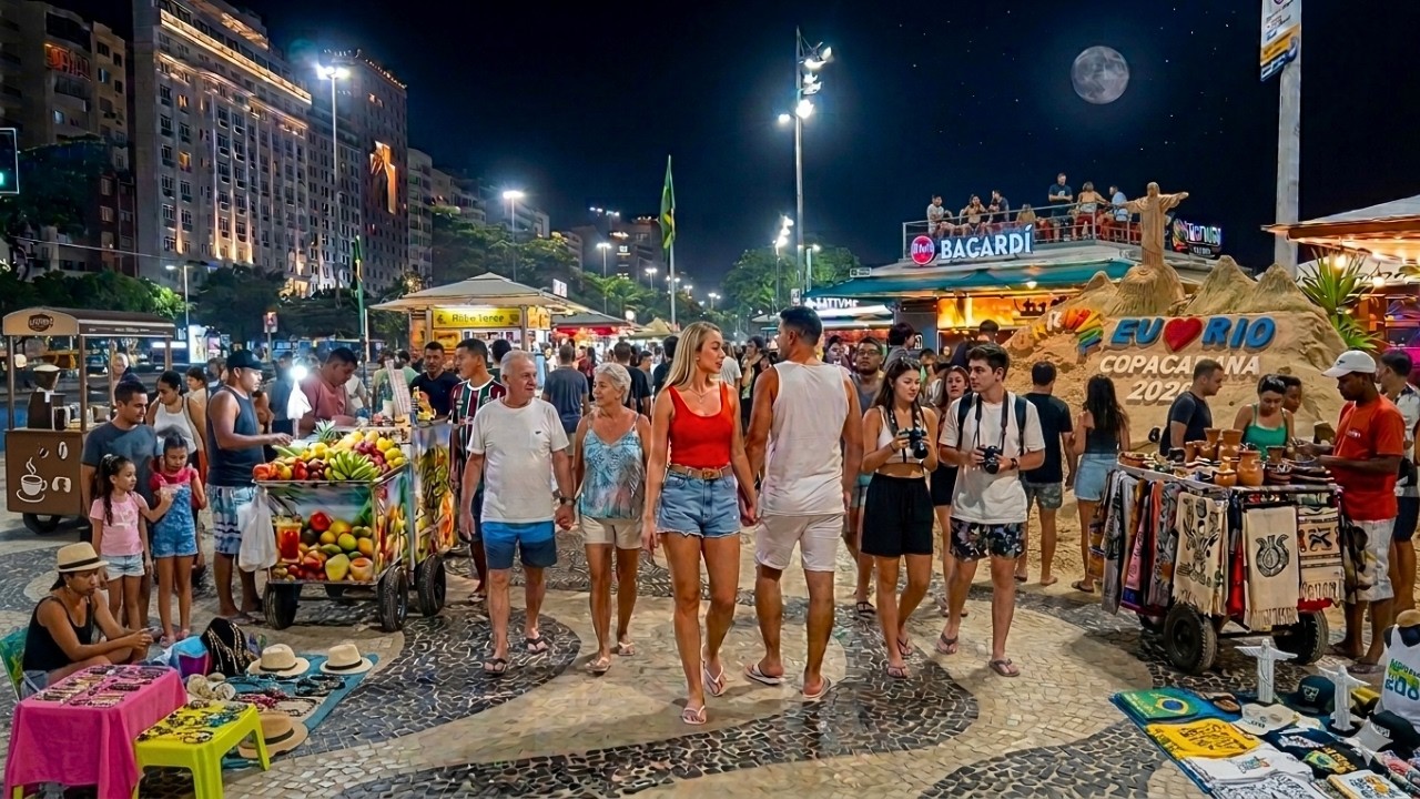 COPACABANA ON FIRE &mdash; SATURDAY NIGHT IN RIO DE JANEIRO【4K】🇧🇷
