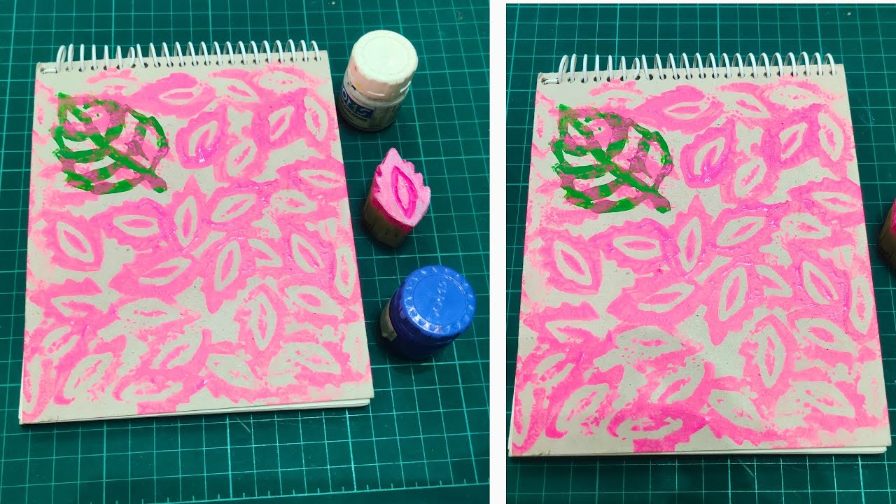 Wooden block design in page step by step 