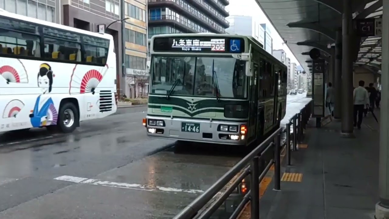 OP省略 京都市バス 2022 3/18 ダイヤ改正前日 205系統（九条車庫前行き）８～９時　観察