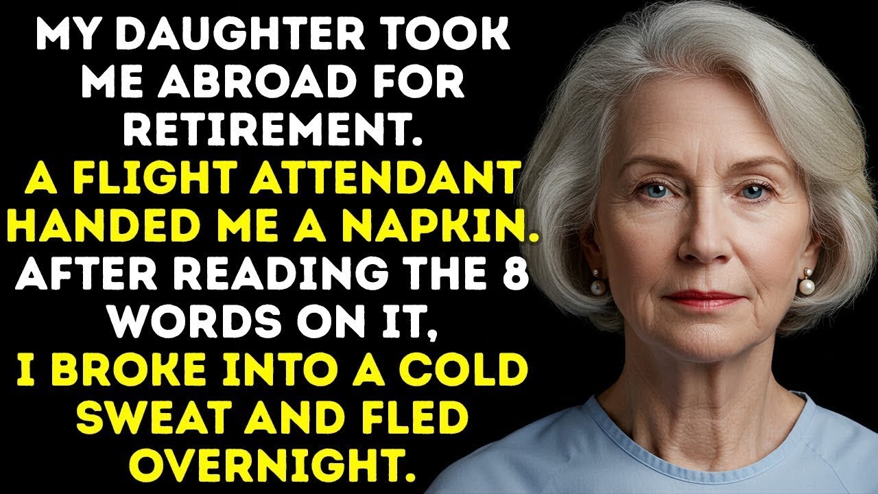 My Daughter Took Me Abroad To Retire. A Flight Attendant Handed Me A Napkin With 8 Words — I Escaped