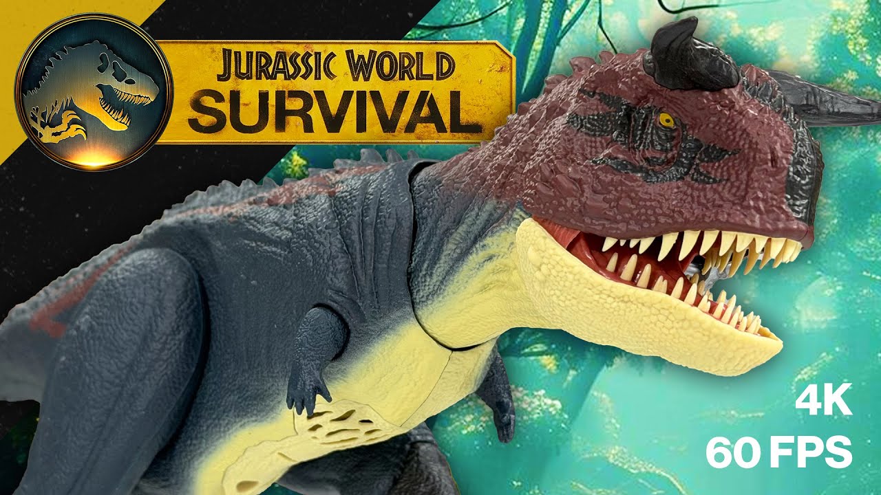 НОВЫЙ КАРНОТАВР! Распаковка игрушки Jurassic World Survival Charge 'N Chomp &mdash; Mattel / CollectJur...