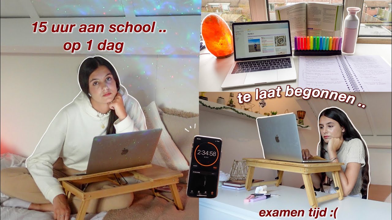 ik deed al mijn schoolwerk in 1 dag, omdat ik het had uitgesteld..