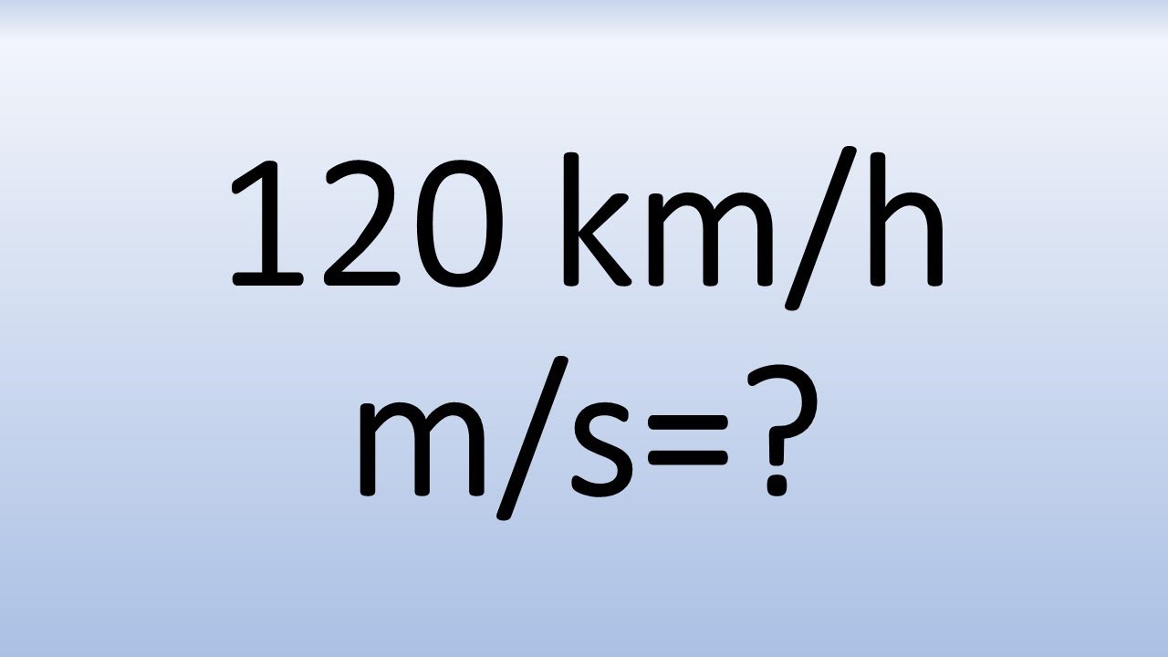 Muy Facil! Convertir de km/h a m/s