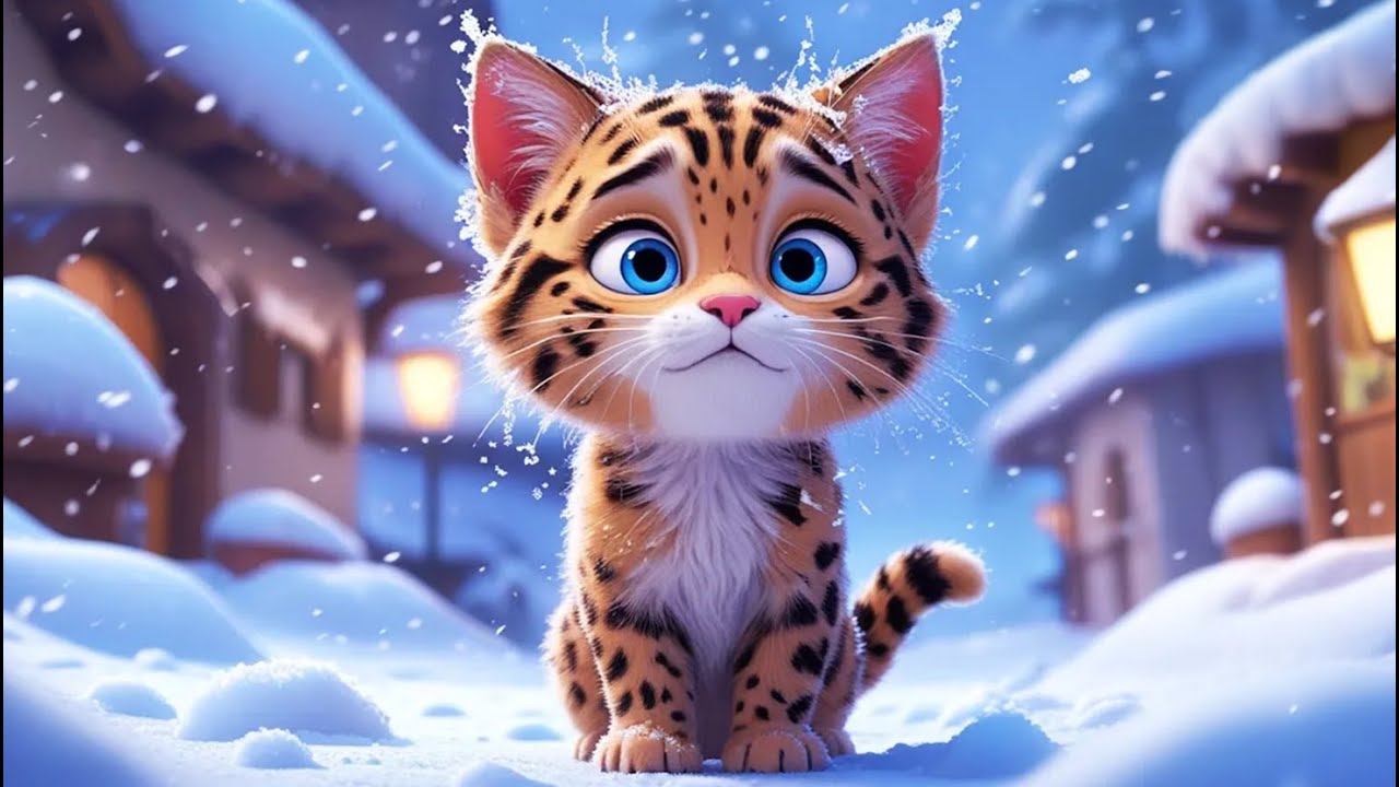 🐱 GATO ABANDONADO en la NIEVE ❄️ &iexcl;Gato leopardo PERDIDO! 💔 Caricaturas de animales