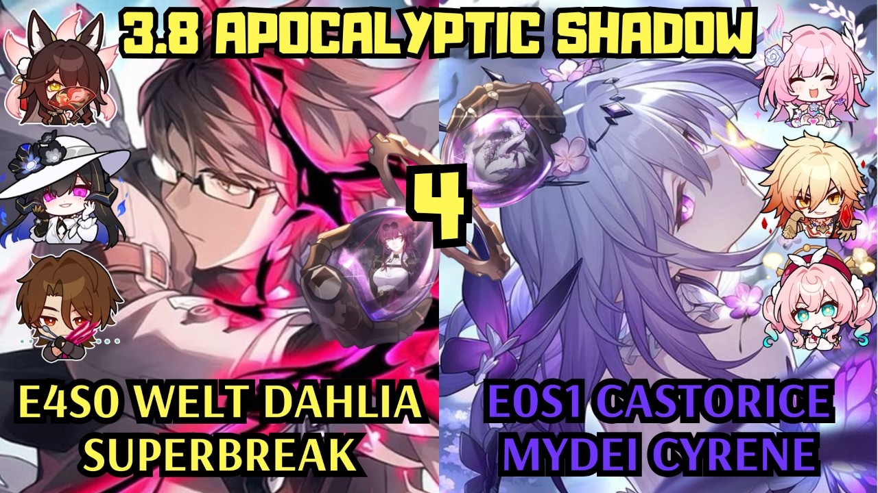 E4 Welt Dahlia Superbreak & E0 Castorice Mydei Cyrene | 3.8 Apocalyptic Shadow | Honkai Star Rail