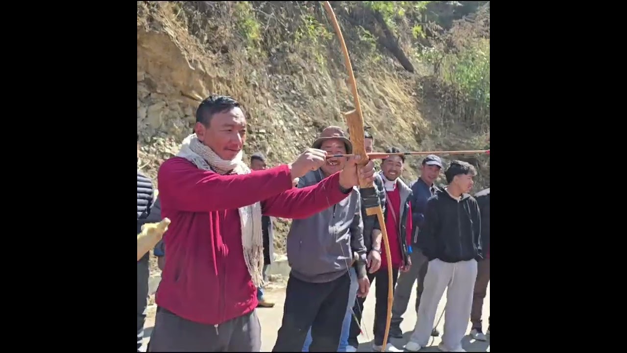 Traditional Archery Game During Losar Festival 🏹✨#happylosar#tradition#game#fyp#vlog