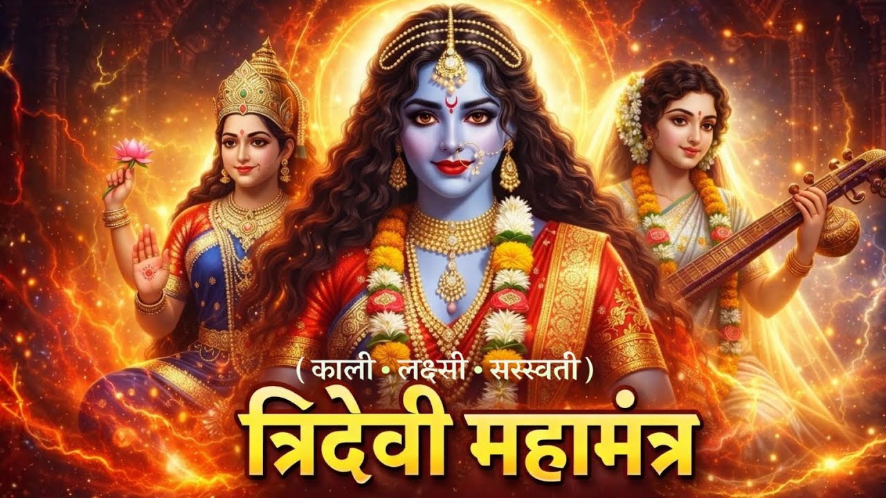 त्रिदेवी महामंत्र 🔱 | Kali Lakshmi Saraswati | Knowledge • Wealth • Power | Tridevi Maha Mantra