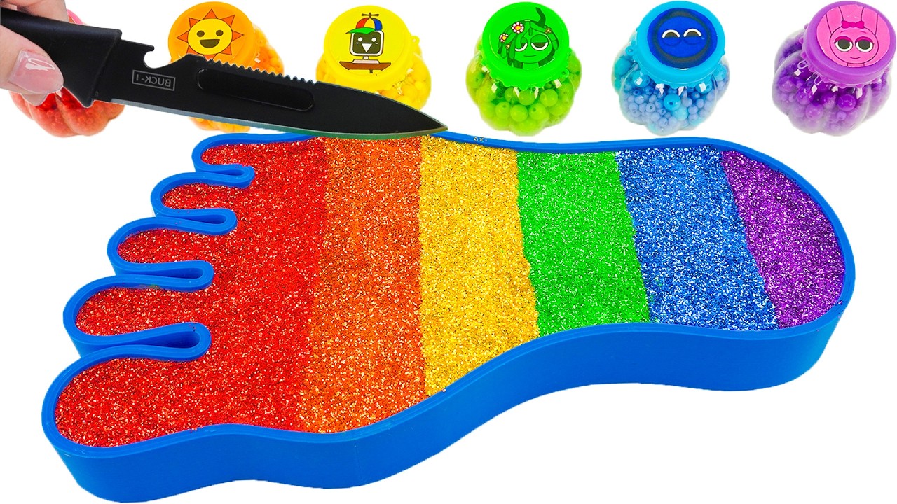 50 Minutes Satisfying | How To Make Rainbow Foot Bathtub From Mixing Slime Cutting ASMR |YoYo Sand E