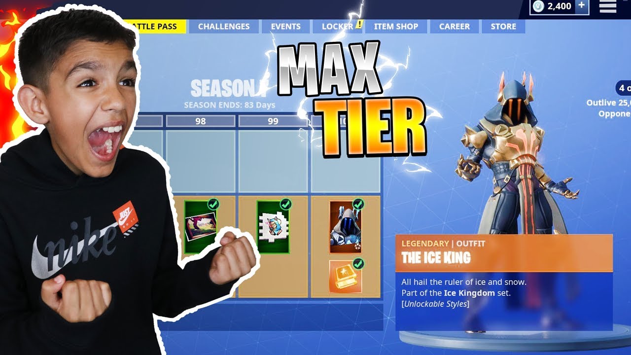 Surprising Little Brother With Fortnite Season 7 *MAX* Battle Pass! He Freaked Out!