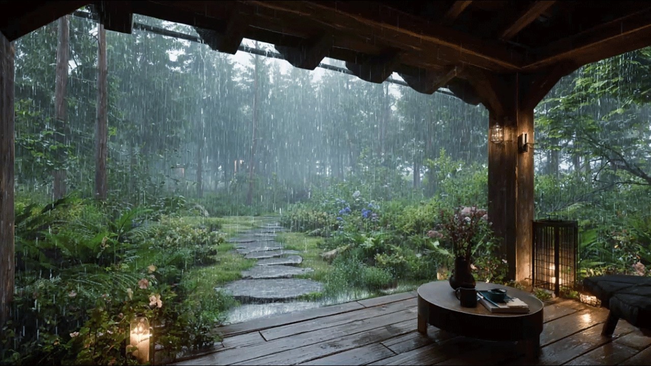 The soothing sound of rain is the music played by nature, Helps relax and sleeping