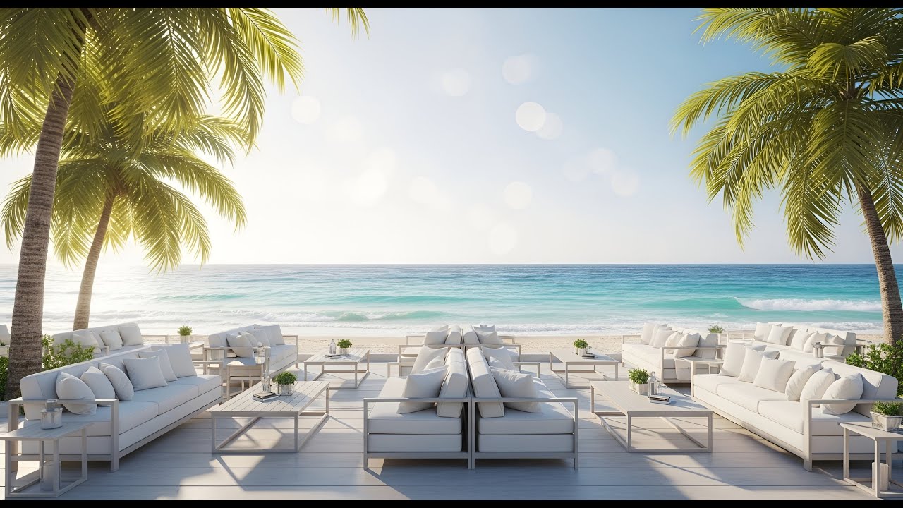 ☕ Positive Bossa Nova Piano & Gentle Seaside Ocean for Focused Study Sessions