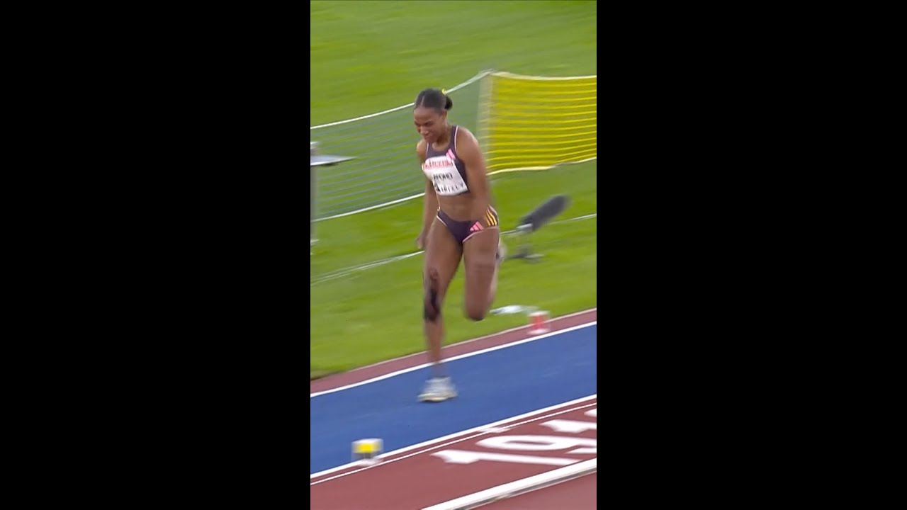 Thea LaFond aka the human pogo stick 🦘  #DiamondLeague 💎 #StockholmDL 🇸🇪