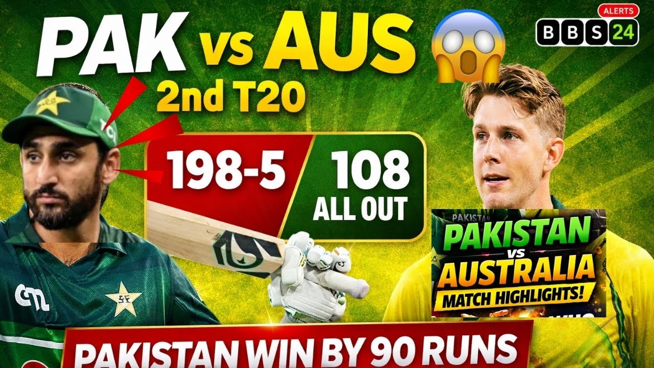 Pakistan vs Australia 2nd T20 Highlights | Pakistan Beat Australia by 90 Runs #BBSAlerts24
