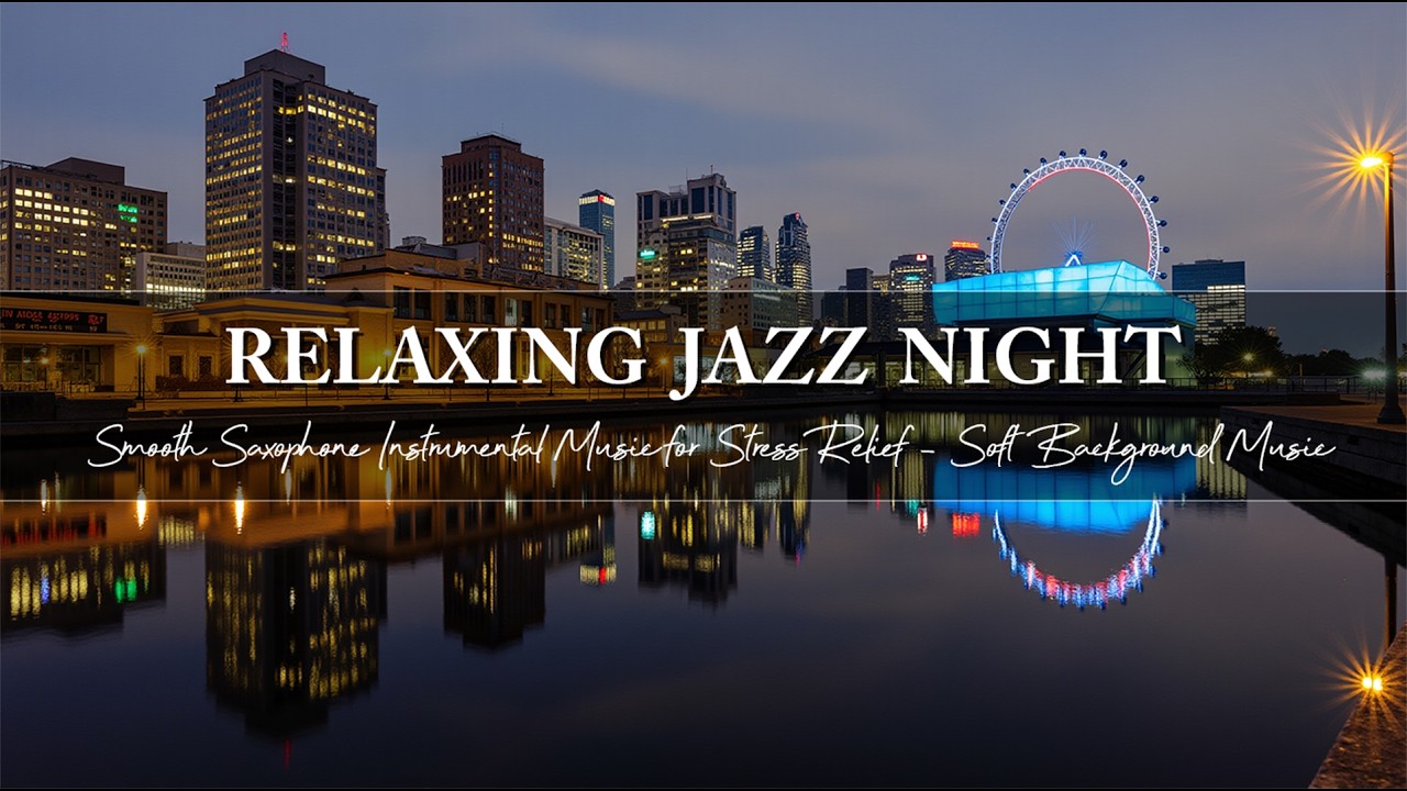 Relaxing Jazz Night & Smooth Saxophone Instrumental Music for Stress Relief ~ Soft Background Music